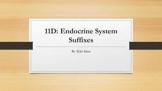 11D: Endocrine System
Suffixes
By Tyler Sims
 