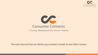 The only channel that can deliver your product sample to over 60mn homes
 