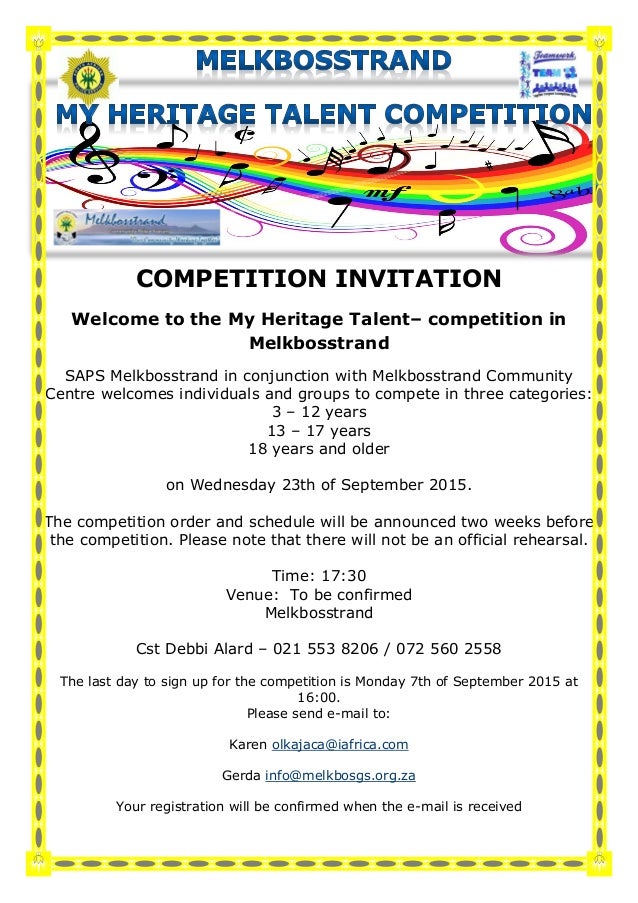 COMPETITION INVITATION Talent 2015