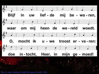 Op U, mijn Heiland, blijf ik hopen (LvdK 118)
 