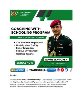 Early Start for NDA Exam in Nation Defence Academy | PDF