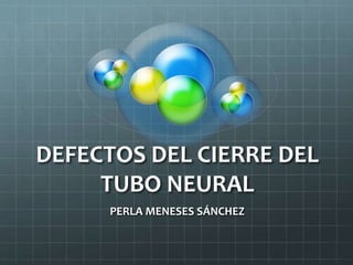 DEFECTOS DEL CIERRE DEL
TUBO NEURAL
PERLA MENESES SÁNCHEZ
 