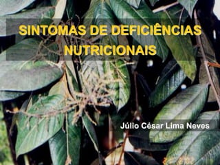 SINTOMAS DE DEFICIÊNCIAS
NUTRICIONAIS
Júlio César Lima Neves
 