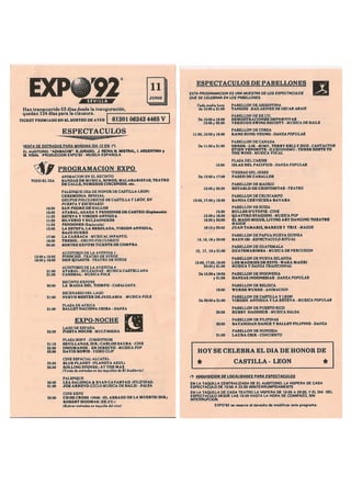 Programa del 11 de junio de EXPO 92
