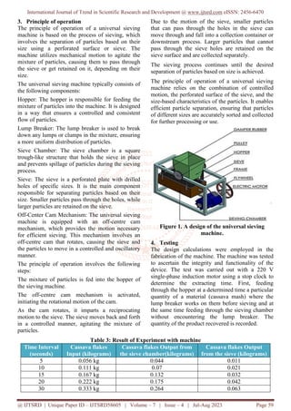 Under Seiving Sifter Process.pdf Design of a Universal Sieving Machine | PDF