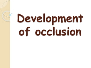 Development
of occlusion
 