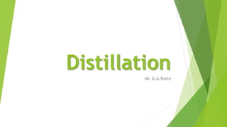Distillation
Mr. G.A.Shete
 