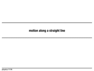 physics 111N
motion along a straight line
 