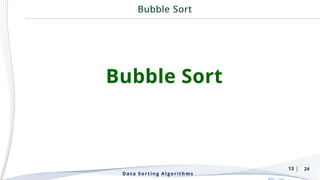 | 24
Bubble Sort
Data Sorting Algorithms
13
 