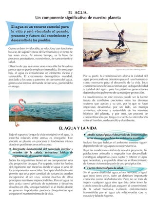 EL AGUA Y LA VIDA
Bajo el supuesto de que la vida se originó en el agua, la
estrecha relación entre ambas es innegable. Es...