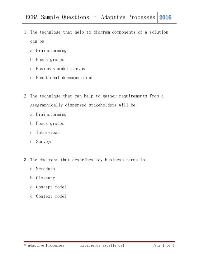 ECBA Exam