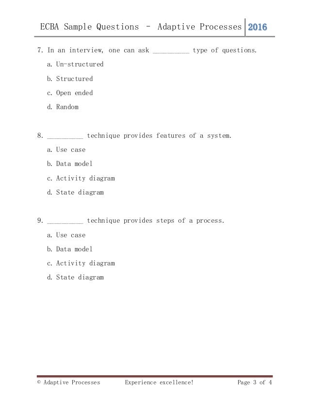ECBA Authentic Exam Questions