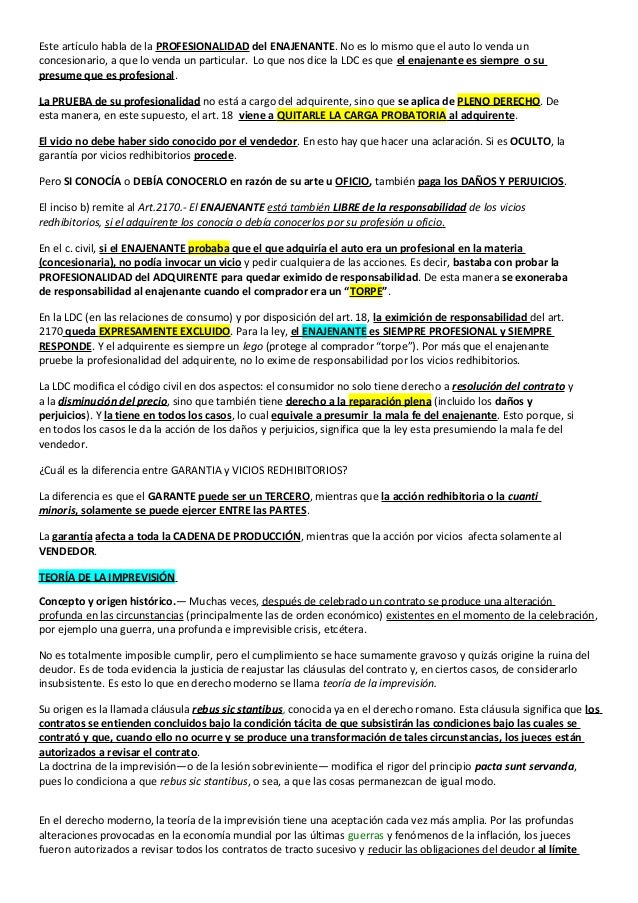 Vicios redhibitorios código civil