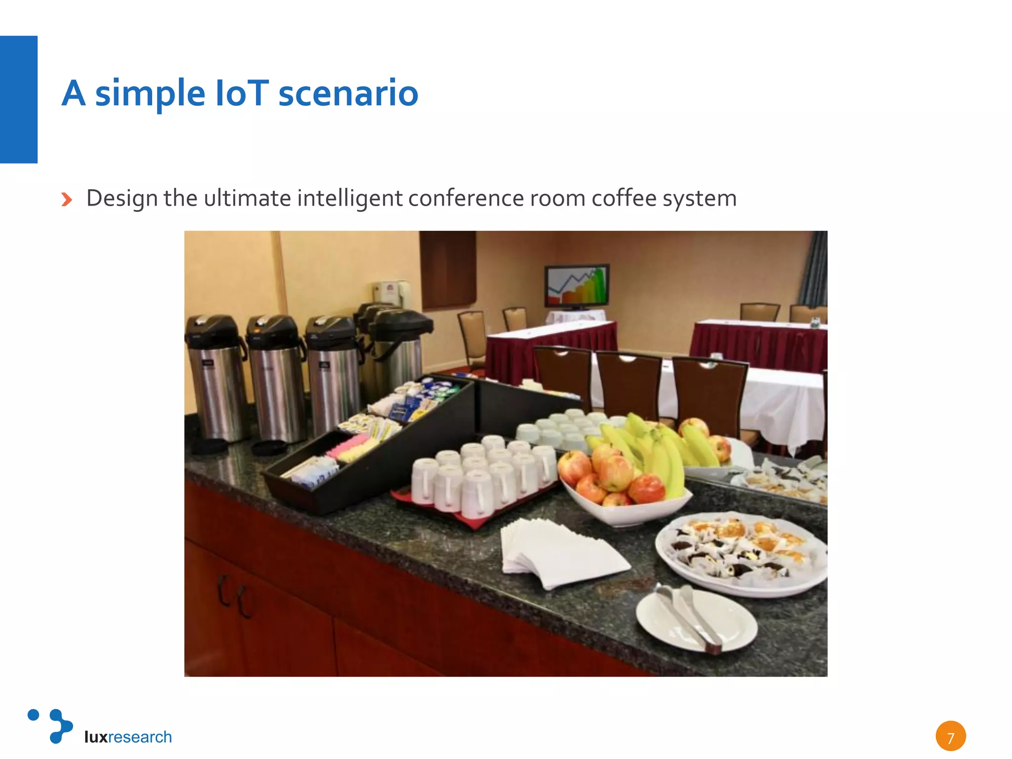 A simple IoT scenario
Design the ultimate intelligent conference room coffee system
7
 