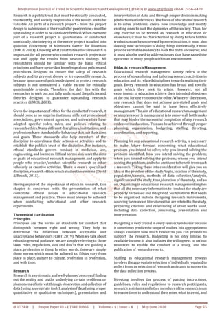 Ethical Issues in Educational Research Management and Practice | PDF