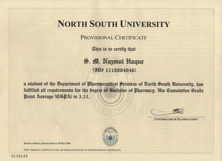 Provisional certificate_NSU