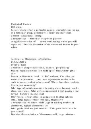 Contextual Definition Student Example 11Factors that Affect the Teaching and Learning Process | DOCX