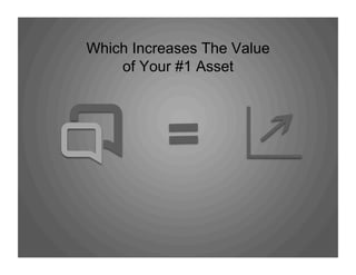 Which Increases The Value
of Your #1 Asset
 