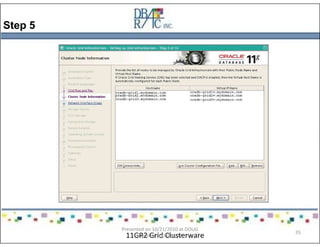 Step 5
11GR2 Grid Clusterware
Presented on 10/21/2010 at DOUG
meeting in Dallas, TX
35
 