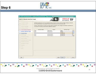 Step 6
11GR2 Grid Clusterware
Presented on 10/21/2010 at DOUG
meeting in Dallas, TX
36
 