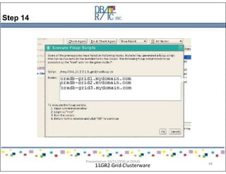 Step 14
11GR2 Grid Clusterware
Presented on 10/21/2010 at DOUG
meeting in Dallas, TX
48
 