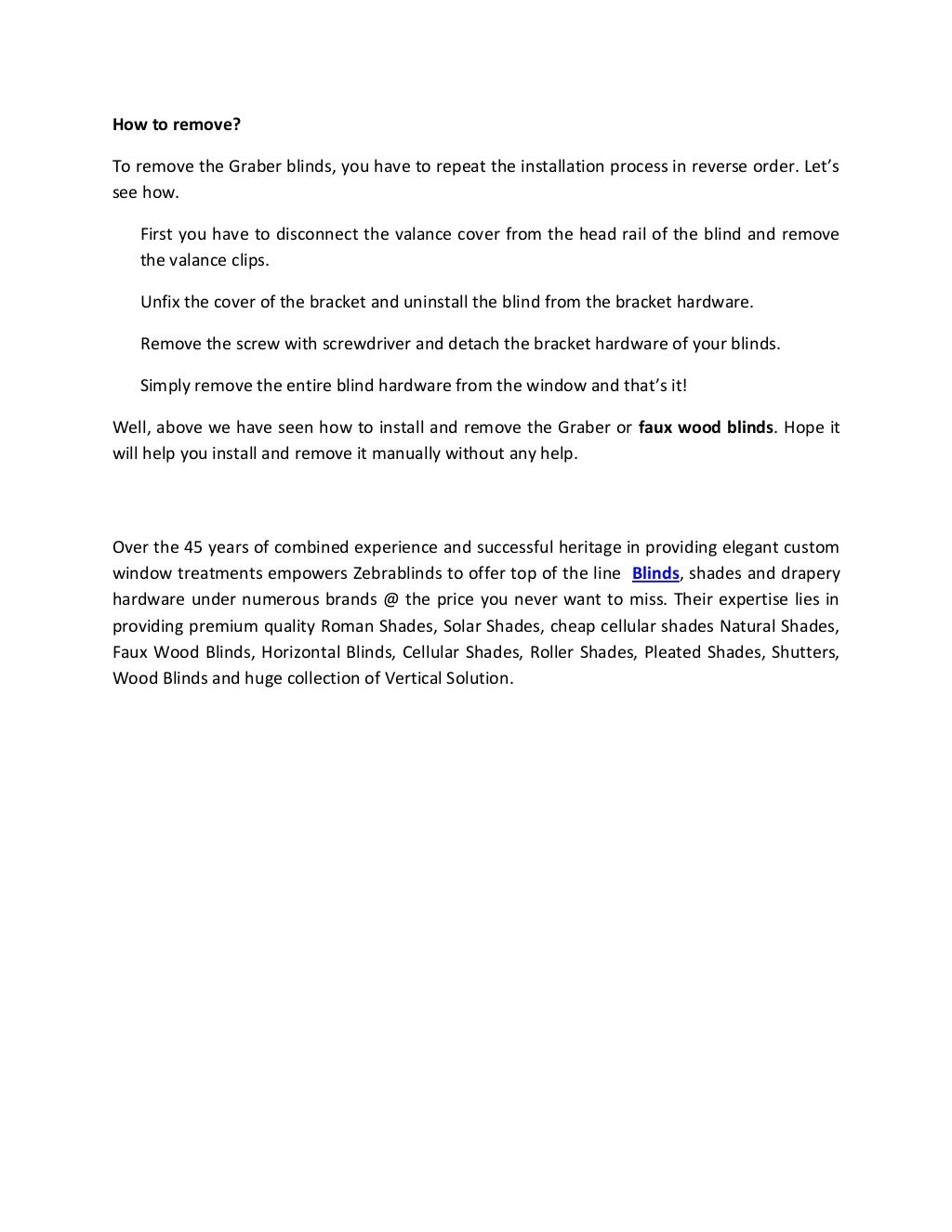 graber blinds instructions to quickly install & remove it!