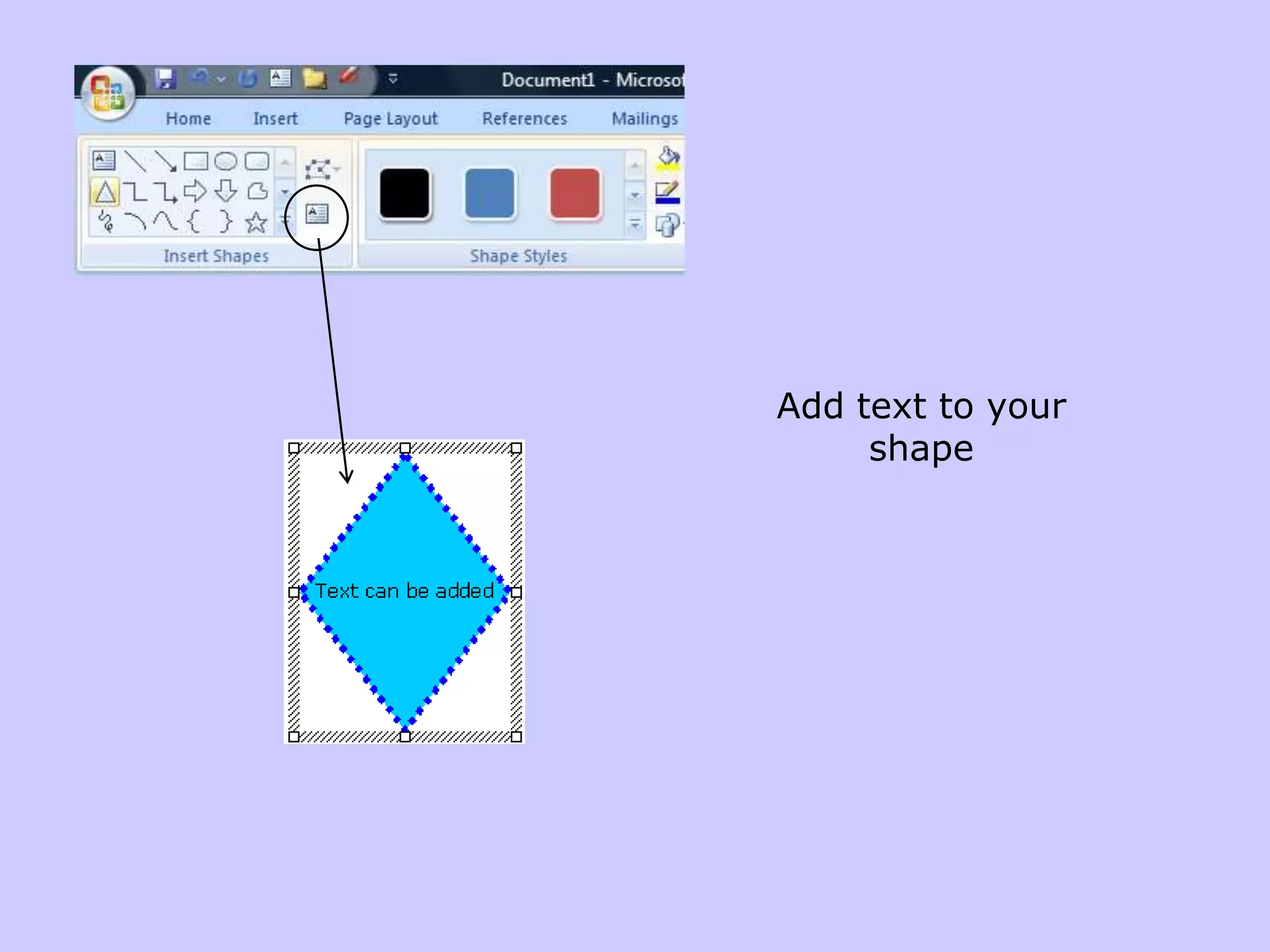 Item 5: Add shadows to your shape
