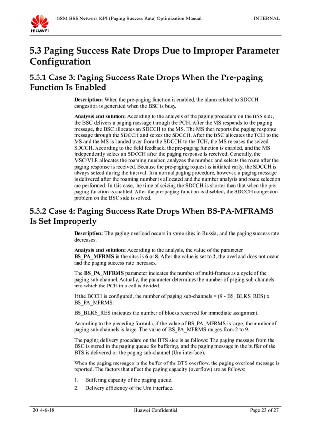 11 gsm bss network kpi (paging success rate) optimization manual