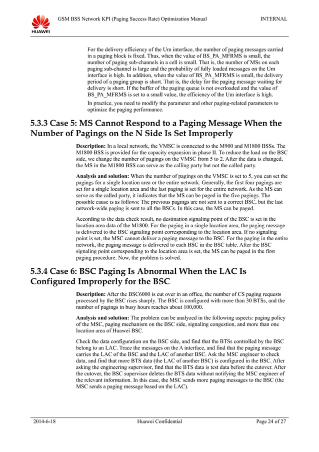11 gsm bss network kpi (paging success rate) optimization manual