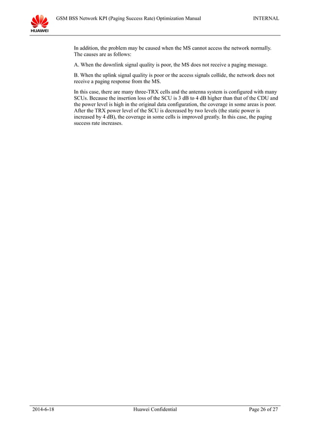 11 gsm bss network kpi (paging success rate) optimization manual