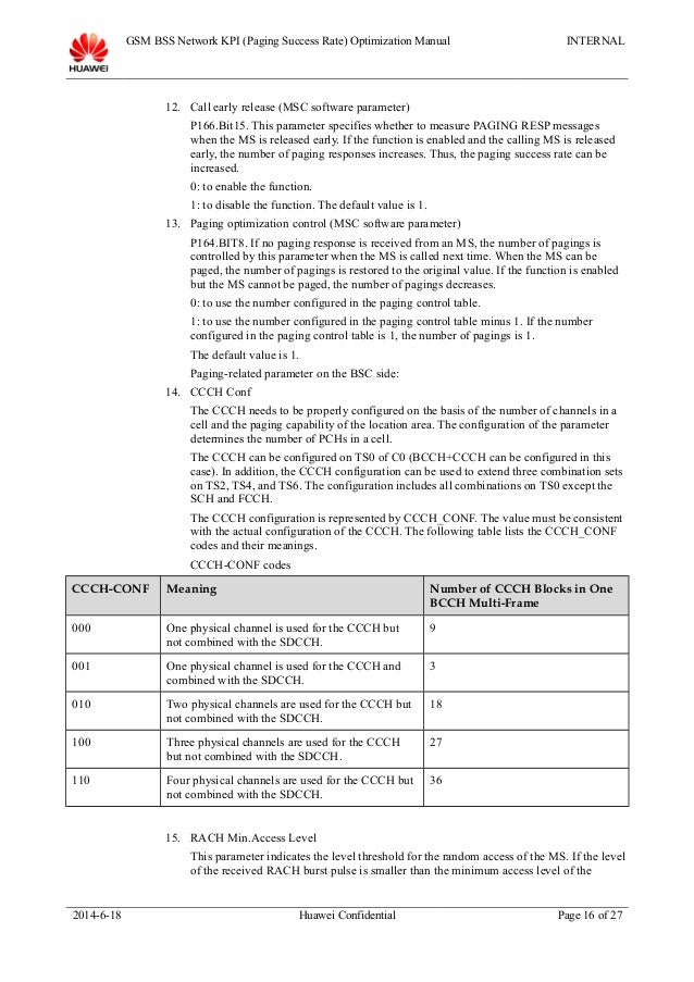 11 gsm bss network kpi (paging success rate) optimization manual