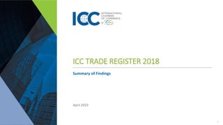 1
ICC TRADE REGISTER 2018
Summary of Findings
April 2019
 