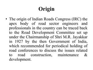 Indian Road Congress (IRC) & National Rural Road Development Agency ...