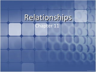 Relationships
  Chapter 11
 