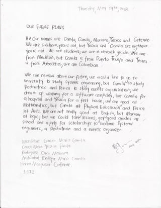 THE FUTURE IS IN YOUR HANDS 11I3'S DRAFTS