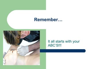 Remember… It all starts with your ABC’S!!! 