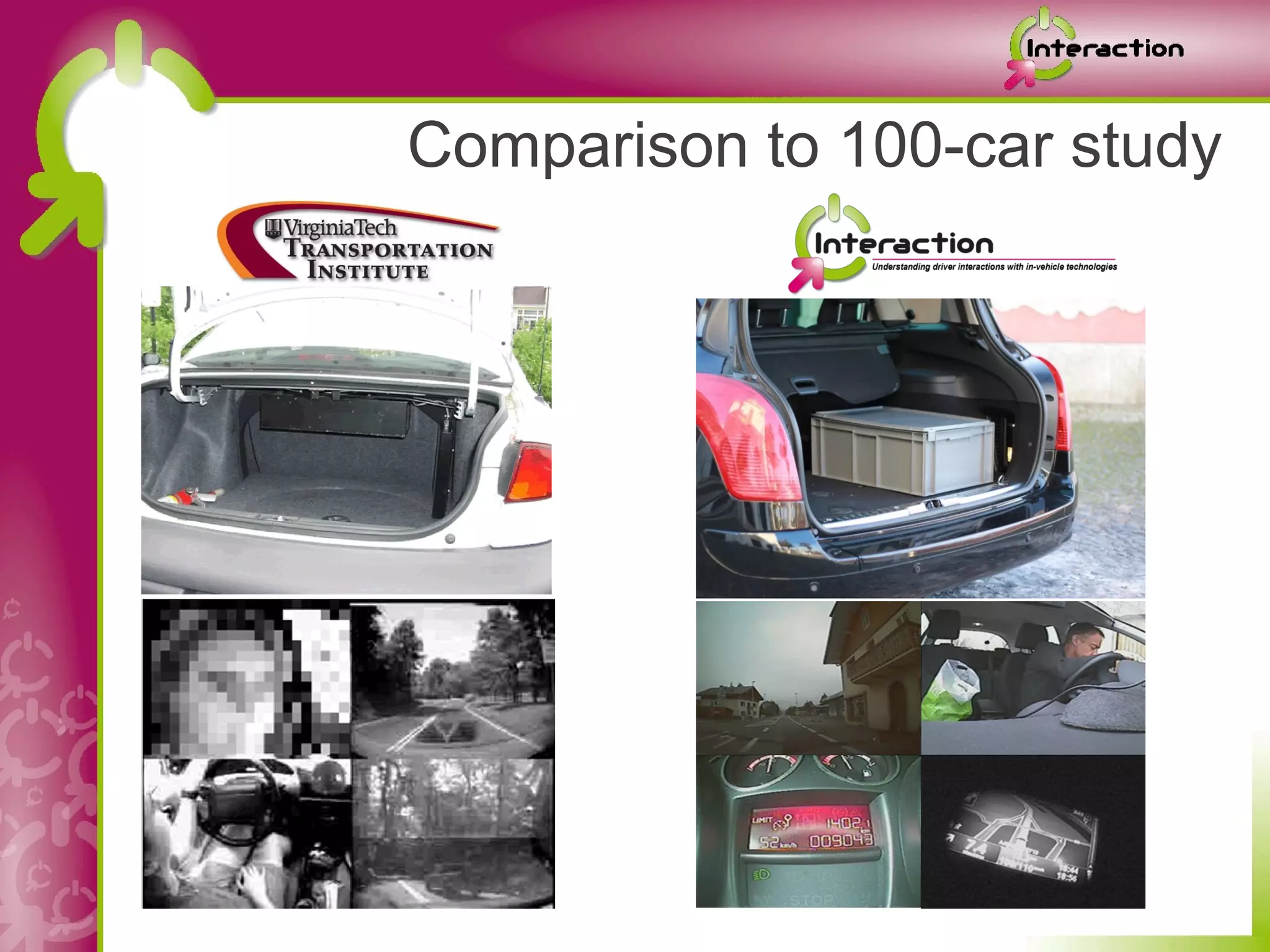 Comparison to 100-car study
 