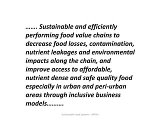 Value chains for Food & Nutrition Security