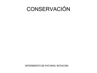 CONSERVACIÓN
DIFERIMIENTO DE PATURAS, ROTACIÓN
 
