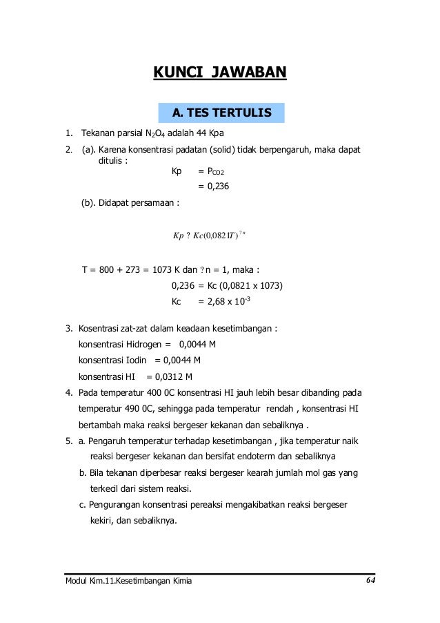 Soal Dan Pembahasan Kesetimbangan Kimia Slide - Binca Books