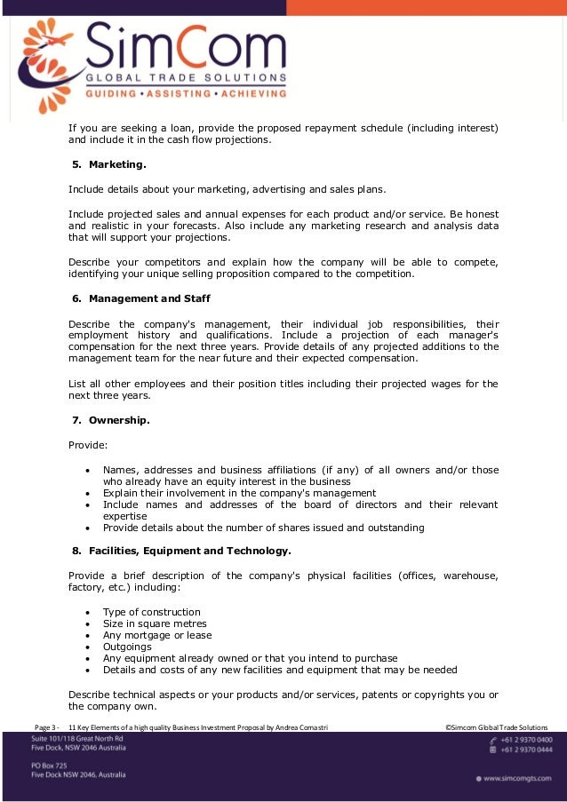 Business plan cover letter investors