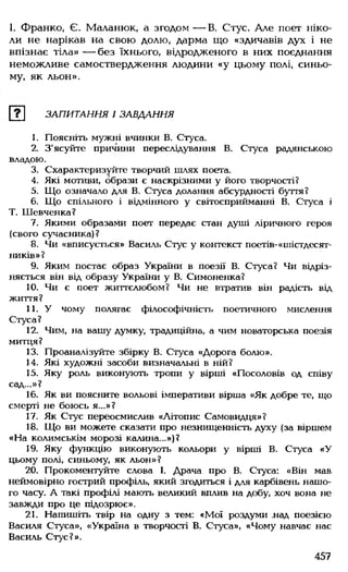 Українська література Мовчан Р.В 11 клас