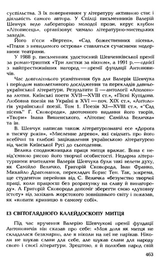 Українська література Мовчан Р.В 11 клас