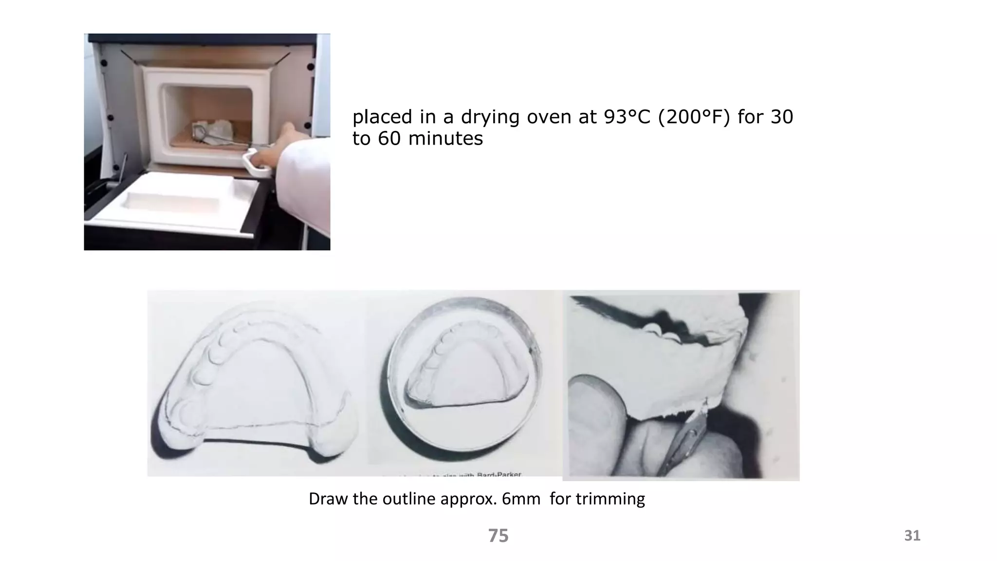 Draw the outline approx. 6mm for trimming
3175
placed in a drying oven at 93°C (200°F) for 30
to 60 minutes
 