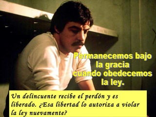 Un delincuente recibe el perdón y es
liberado. ¿Esa libertad lo autoriza a violar
la ley nuevamente?