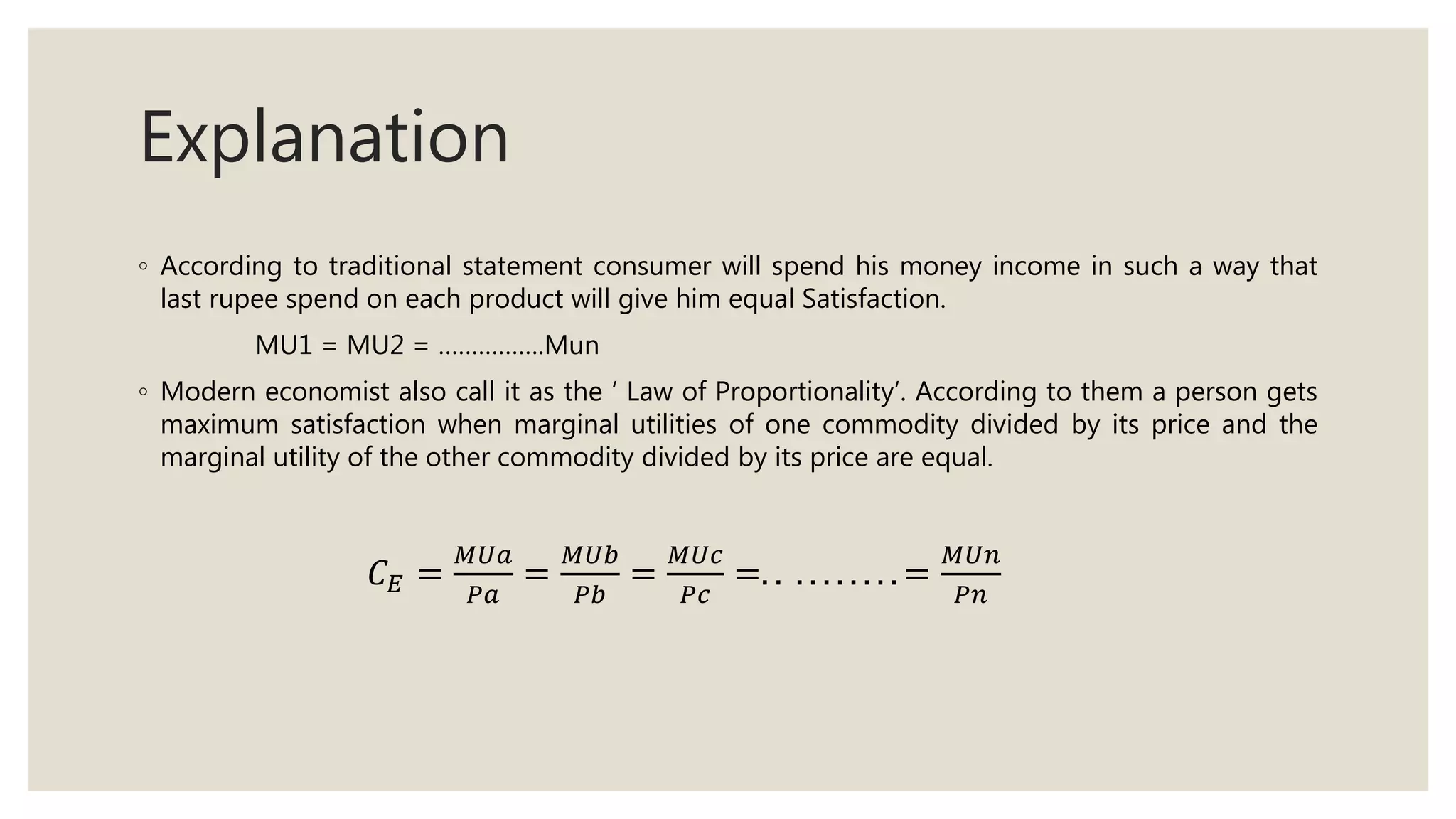 Law of Equi Marginal Utility | PPTX