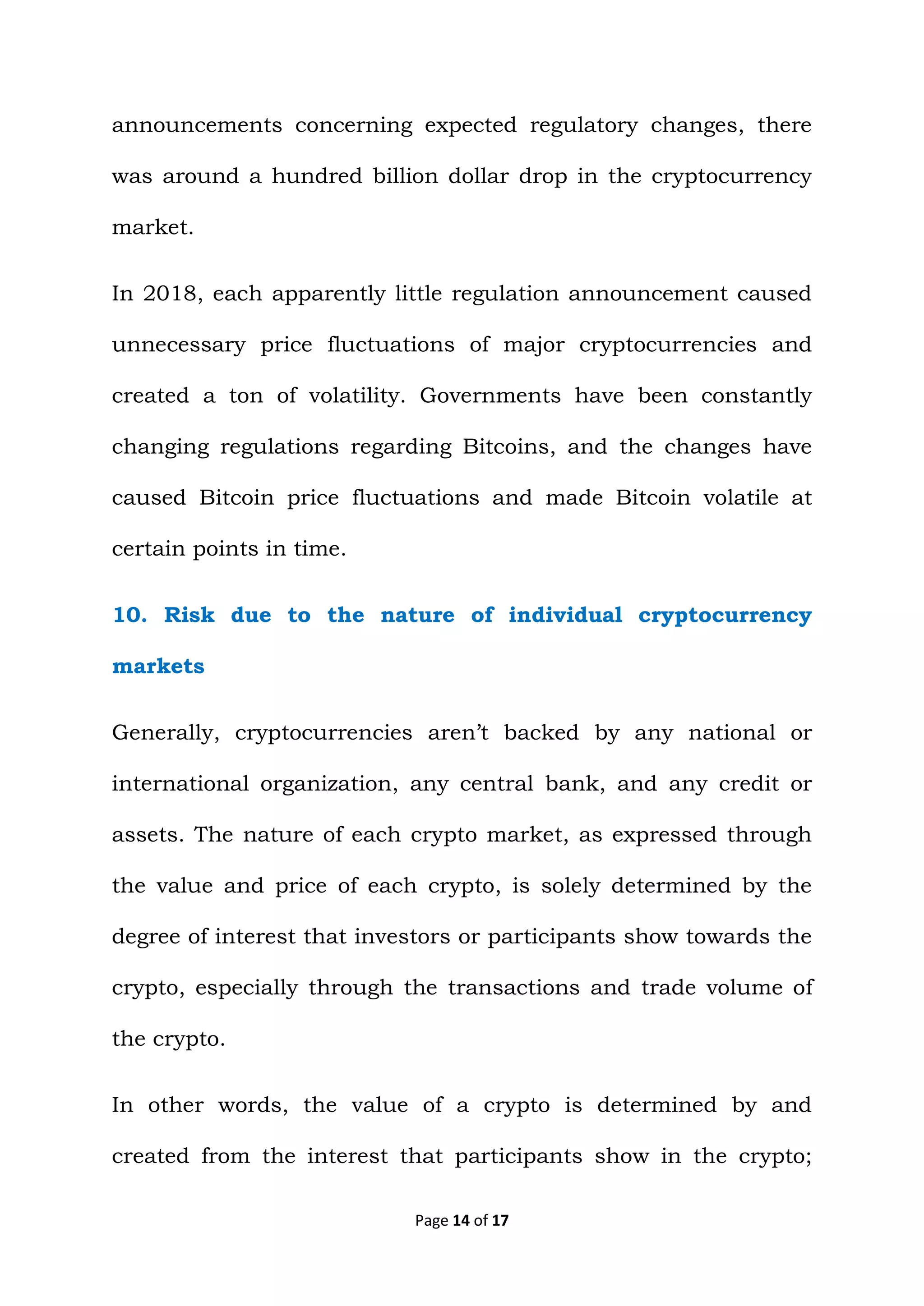 11 Major Risks Associated with Cryptocurrencies | PDF