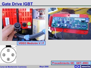 Mayo 2009Curso de Mantención Camiones
Gate Drive IGBT
VIDEO Medición V / F
Procedimiento GE: GET–6903
 