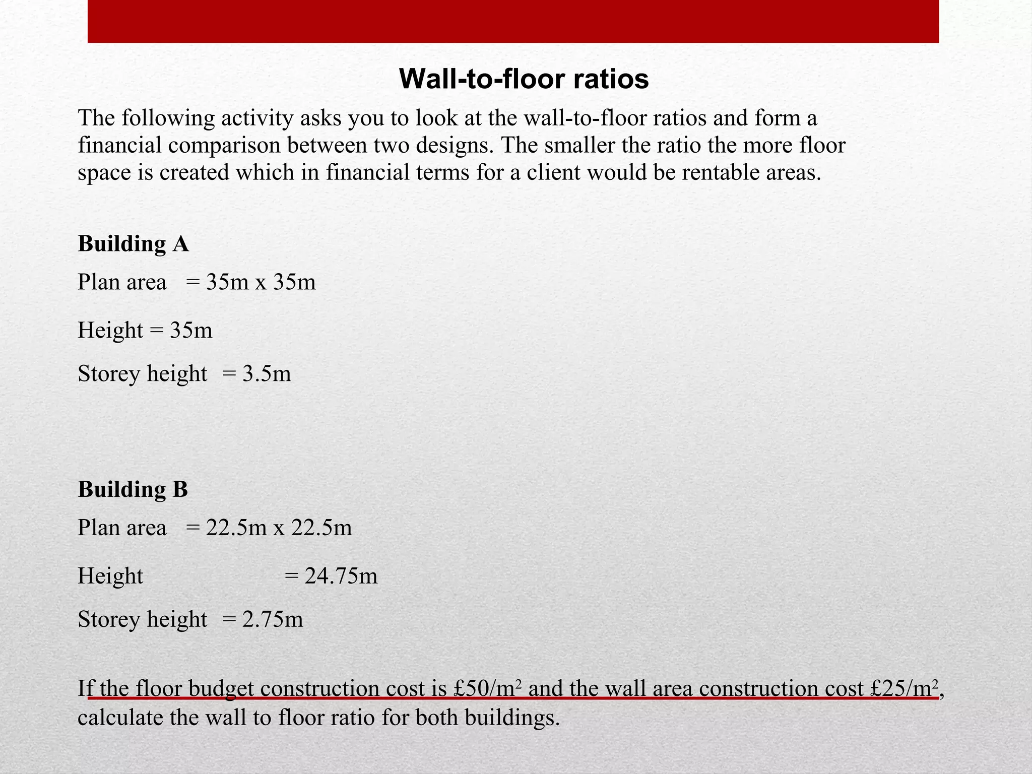 measurement wall to floor ratio 2013 PPT