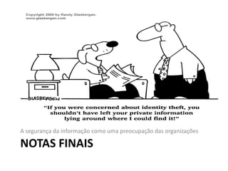 NOTAS FINAIS
A segurança da informação como uma preocupação das organizações
 